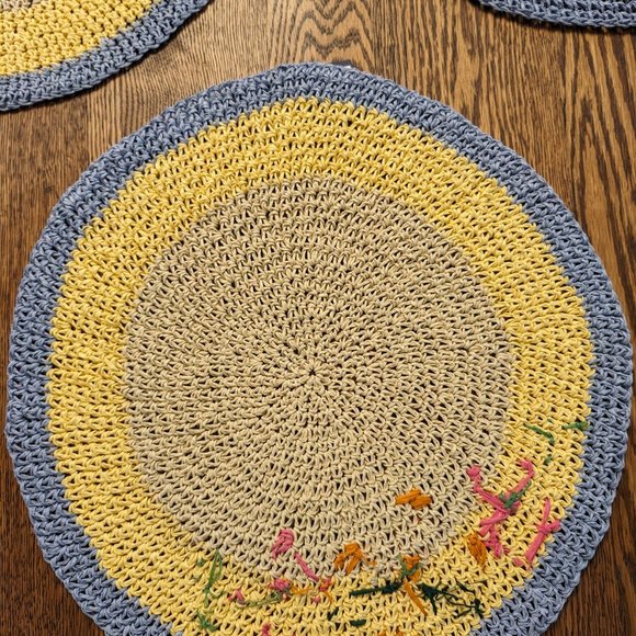 Place Mats Croft & Barrow Woven Spring Floral Collection 4 - Picture 3 of 5